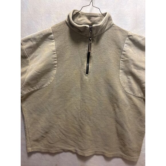 Orvis XXL Beige Pullover Quarter-Zip Sweater With Textured Fabric - Picture 2 of 13